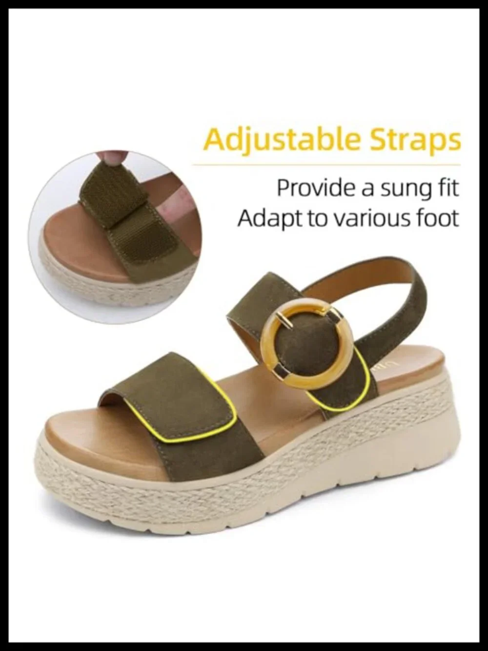 Women's Espadrille Platform Wedge Sandals Arch Support 2.08